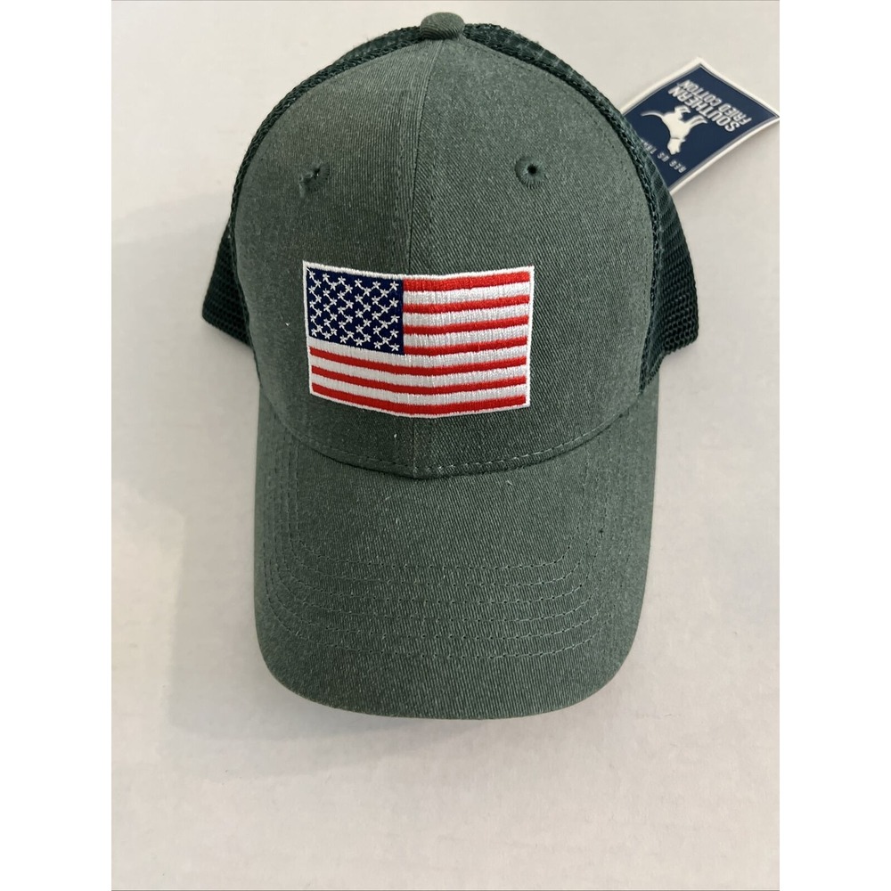 Southern Fried Cotton Ranger‎ Hat American Flag Green